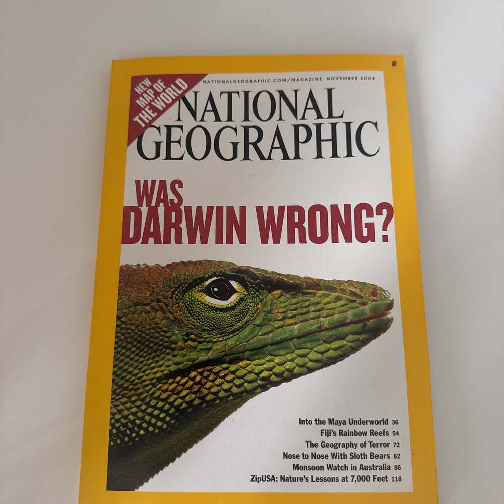 National Geographic Magazine November 2004 - Was Darwin Wrong? Map included